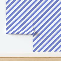 Classic Diagonal Stripes // Periwinkle and White