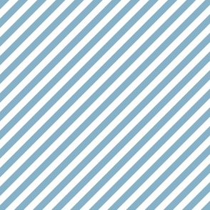 Classic Diagonal Stripes // Boho Sky and White