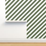 Classic Diagonal Stripes // Greenery and White