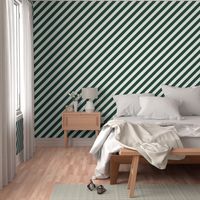 Classic Diagonal Stripes // Deep Forest and White
