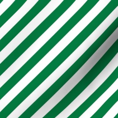 Classic Diagonal Stripes // Kelly Green and White