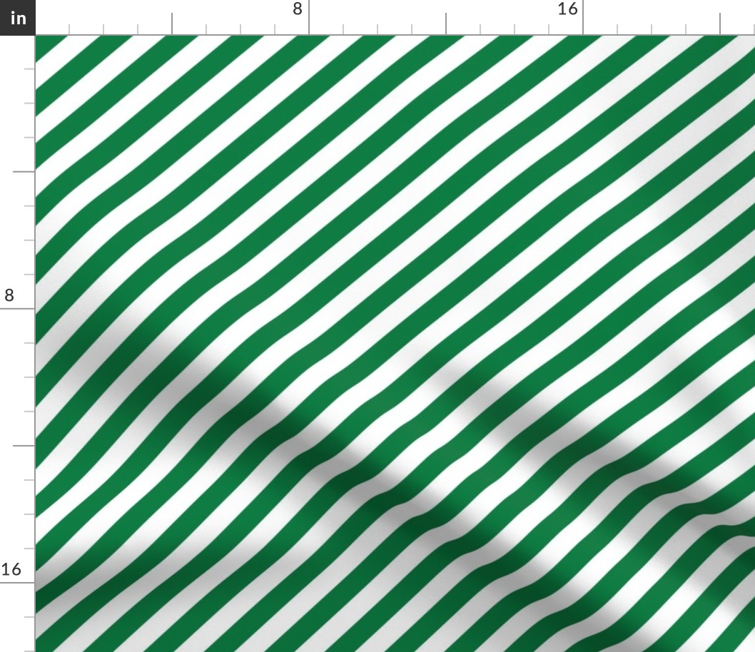 Classic Diagonal Stripes // Kelly Green and White