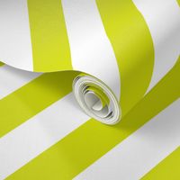 Classic Diagonal Stripes // Chartreuse and White