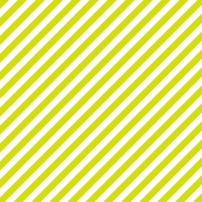 Classic Diagonal Stripes // Chartreuse and White