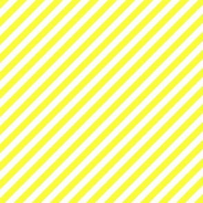 Classic Diagonal Stripes // Bright Yellow and White