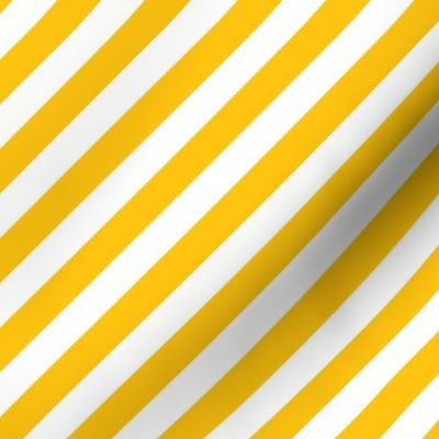 Classic Diagonal Stripes // Golden Yellow and White