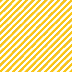 Classic Diagonal Stripes // Golden Yellow and White