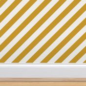 Classic Diagonal Stripes // Mustard and White