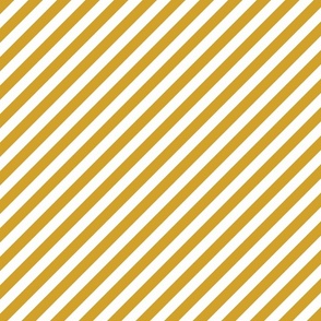 Classic Diagonal Stripes // Mustard and White