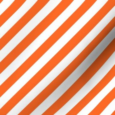 Classic Diagonal Stripes // Orange and White