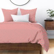 Classic Diagonal Stripes // Cherry and White