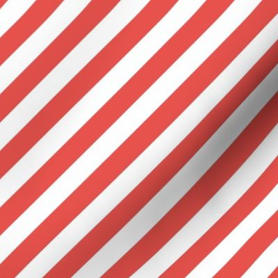 Classic Diagonal Stripes // Cherry and White