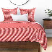 Classic Diagonal Stripes // Bright Red and White