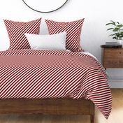 Classic Diagonal Stripes // Crimson and White