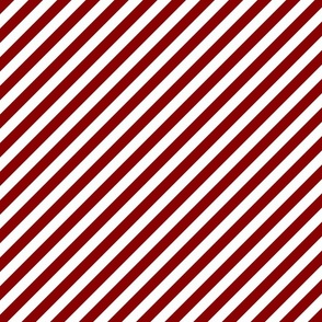 Classic Diagonal Stripes // Crimson and White
