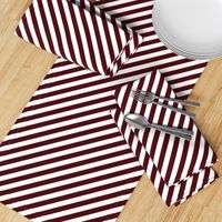 Classic Diagonal Stripes // Maroon Red and White