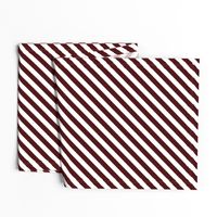 Classic Diagonal Stripes // Maroon Red and White