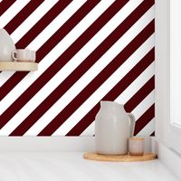 Classic Diagonal Stripes // Maroon Red and White