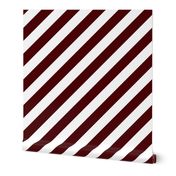 Classic Diagonal Stripes // Maroon Red and White