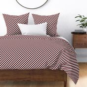 Classic Diagonal Stripes // Maroon Red and White