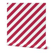 Classic Diagonal Stripes // Viva Magenta and White