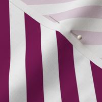 Classic Diagonal Stripes // Mulberry and White