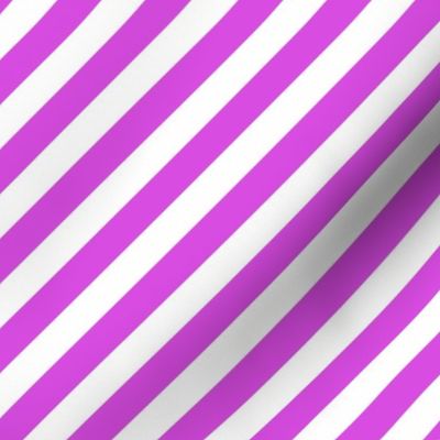 Classic Diagonal Stripes // Neon Bloom and White