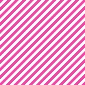 Classic Diagonal Stripes // Magenta and White