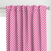 Classic Diagonal Stripes // Hot Pink and White