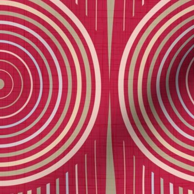 art deco scallop - viva magenta - pantone ignite color palette - art deco wallpaper and fabric