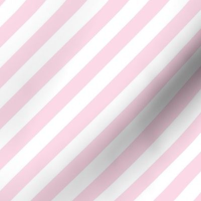 Classic Diagonal Stripes // Blush and White