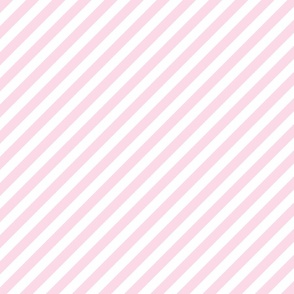 Classic Diagonal Stripes // Blush and White