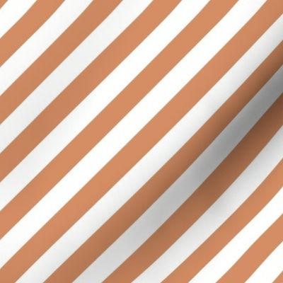 Classic Diagonal Stripes // Terracotta and White