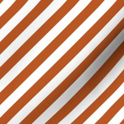 Classic Diagonal Stripes // Burnt Orange and White