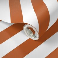 Classic Diagonal Stripes // Burnt Orange and White