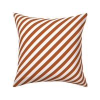 Classic Diagonal Stripes // Burnt Orange and White