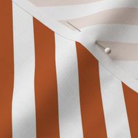 Classic Diagonal Stripes // Burnt Orange and White