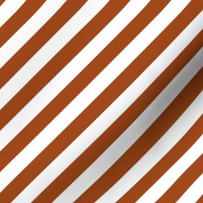 Classic Diagonal Stripes // Raw Sienna and White