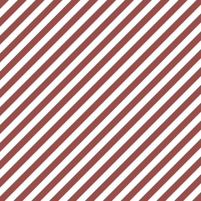 Classic Diagonal Stripes // Boho Rust and White