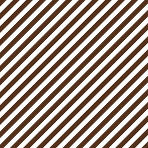 Classic Diagonal Stripes // Raw Umber and White