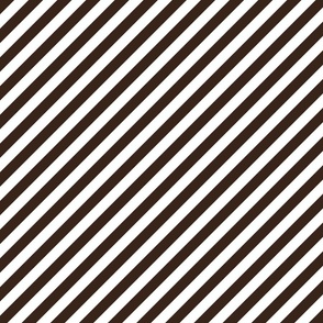 Classic Diagonal Stripes // Burnt Umber and White