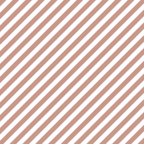 Classic Diagonal Stripes // Boho Peach and White
