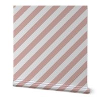 Classic Diagonal Stripes // Boho Light Peach and White