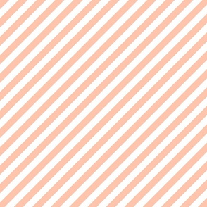 Classic Diagonal Stripes // Peachy and White