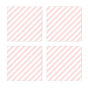 Classic Diagonal Stripes // Lt Peachy Pink and White