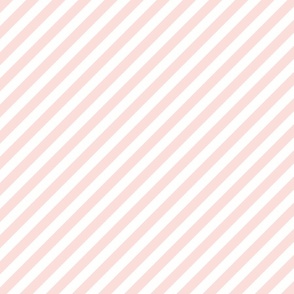 Classic Diagonal Stripes // Lt Peachy Pink and White