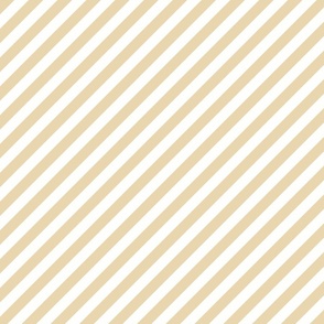 Classic Diagonal Stripes // Biscuit and White
