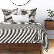 Classic Diagonal Stripes // Charcoal and White