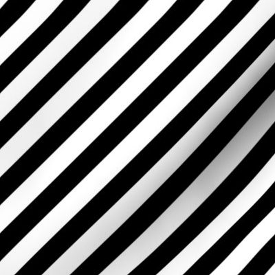 Classic Diagonal Stripes // Black and White