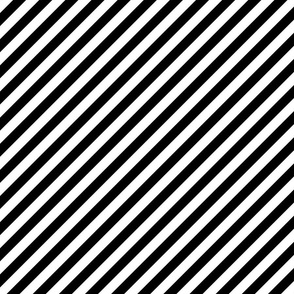 Classic Diagonal Stripes // Black and White